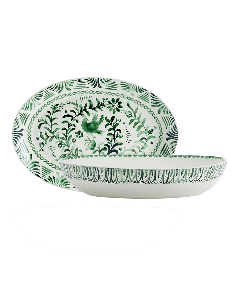 Fitz and Floyd Sicily Serve Bowl & Platter Set