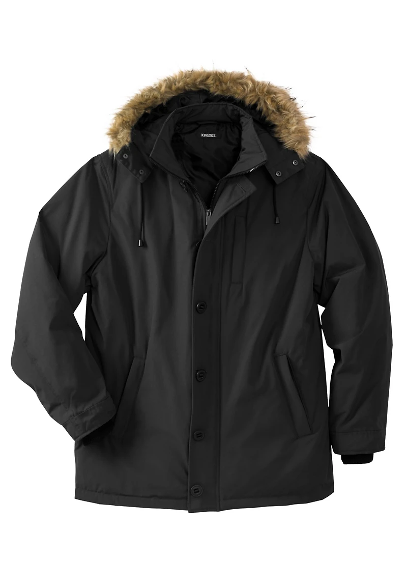 KingSize Big & Tall Arctic Down Parka With Detachable Hood And Insulated Cuffs