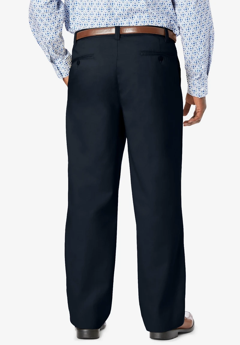 KingSize Big & Tall Relaxed Fit Wrinkle-Free Expandable Waist Pleated Pants