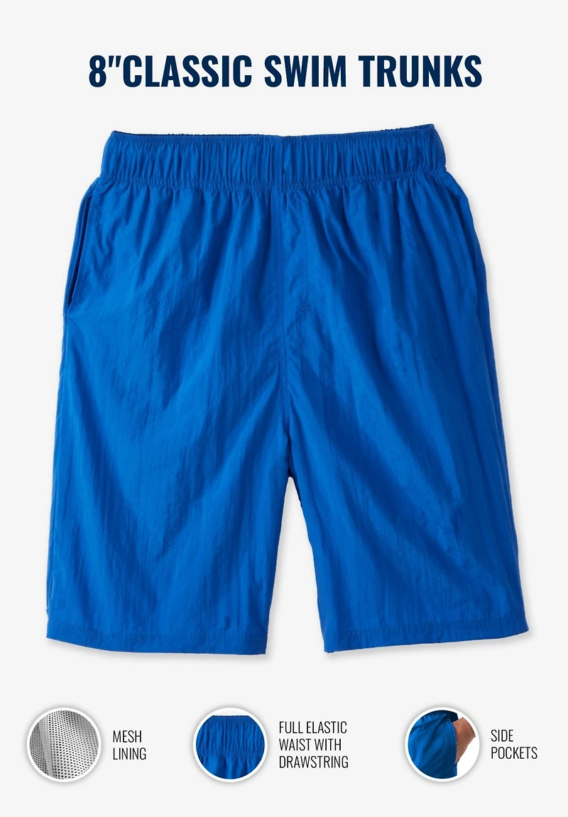 KingSize Big & Tall 8" Classic Swim Trunks