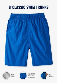 KingSize Big & Tall 8" Classic Swim Trunks