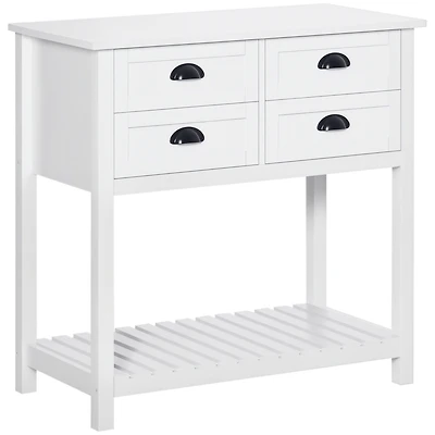 Homcom Modern Kitchen Sideboard Buffet Cabinet Serving Console Table w/ Drawers, White