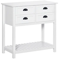 Homcom Modern Kitchen Sideboard Buffet Cabinet Serving Console Table w/ Drawers, White