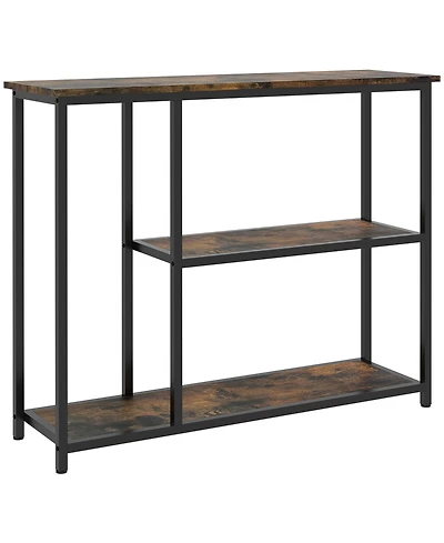 Homcom 39" Console Table, Sofa Table with 2 Storage Shelves,