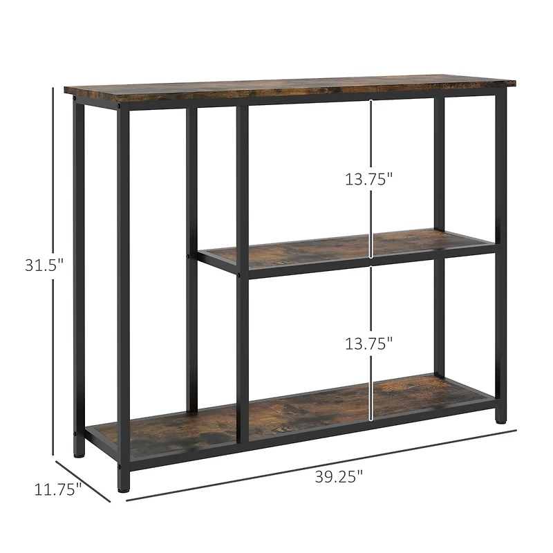 Homcom 39" Console Table, Sofa Table with 2 Storage Shelves,