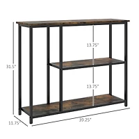 Homcom 39" Console Table, Sofa Table with 2 Storage Shelves,