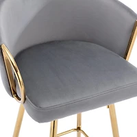 Streamdale 2-Piece 30" Velvet Barstools with Chrome Footrest