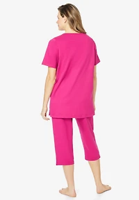 Dreams & Co. Women's Knit Capri Sleep Set