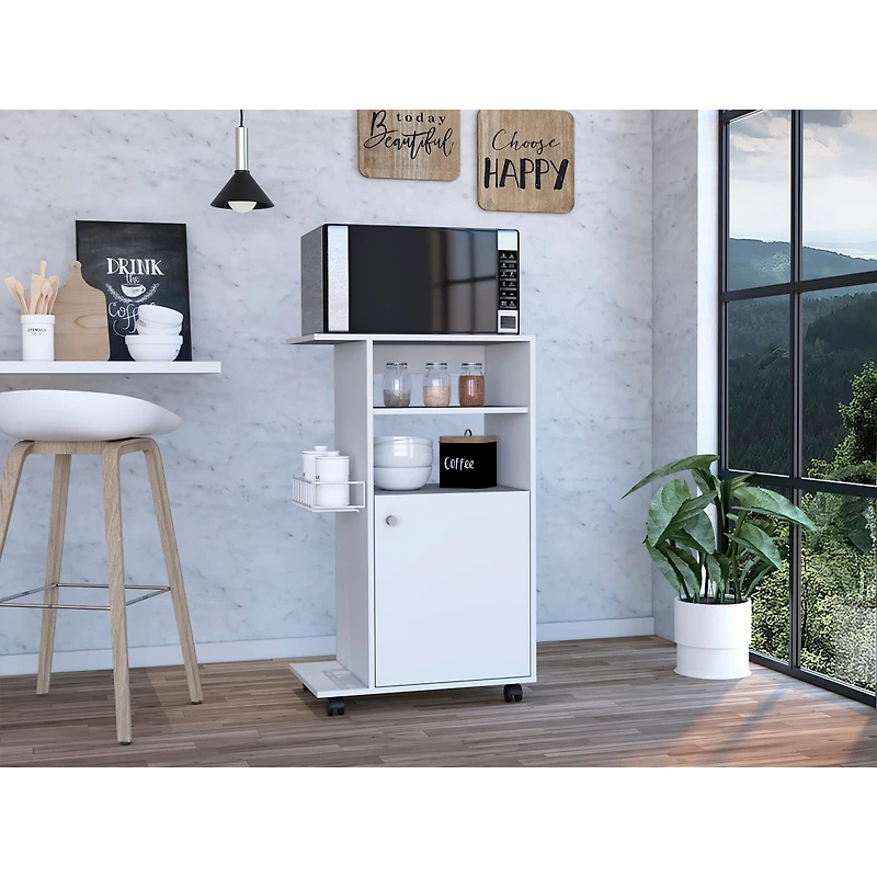Streamdale Nepenthe 1-Shelf Kitchen Cart With Caster White