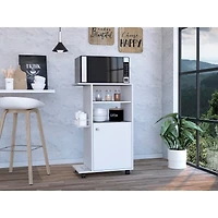 Streamdale Nepenthe 1-Shelf Kitchen Cart With Caster White