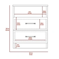 Streamdale Brookline 2-Drawer 1-Shelf Rectangle Nightstand Light Grey