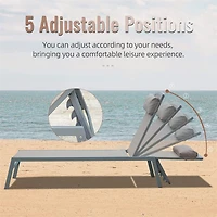 Simplie Fun 3-Piece Outdoor Aluminum Chaise Lounge Set