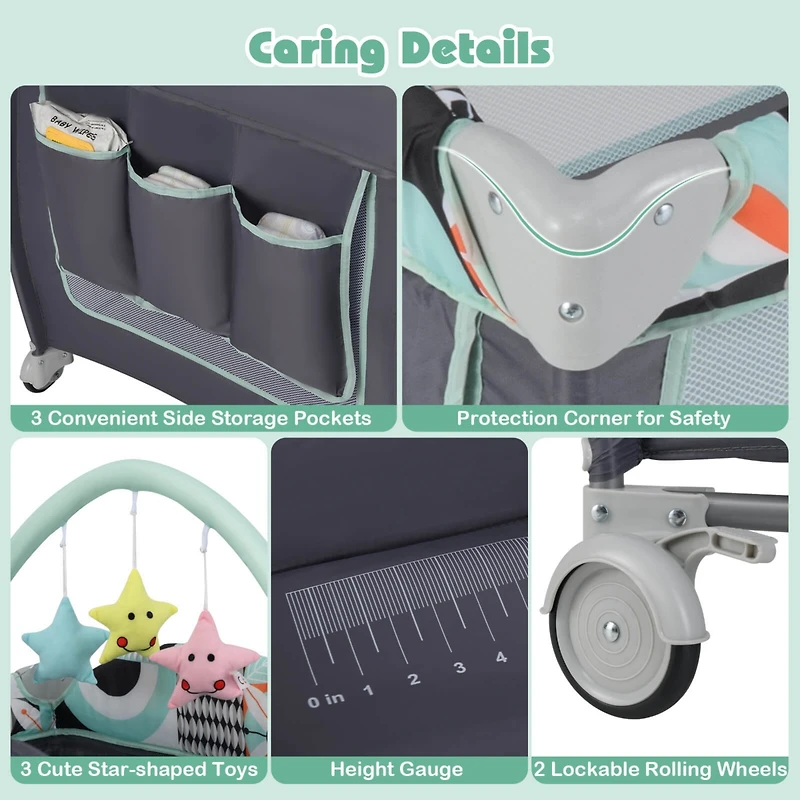 Costway Baby 3 1 Playard Portable Nursery Center