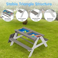Streamdale Convertible Kids Outdoor Picnic Table with Umbrella