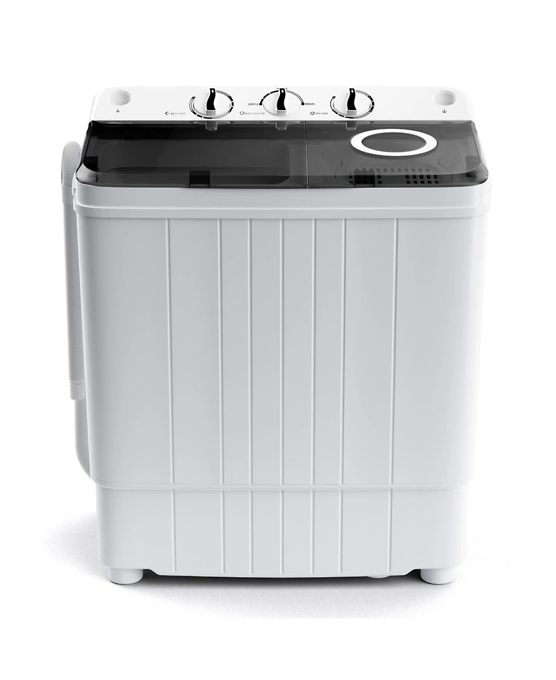 Portable Washing Machine 17.6 lbs Twin Tub Laundry Washer with Drain Pump