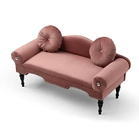 Streamdale Furniture Modern Velvet Loveseat with Nailhead Trim & 2 Pillows