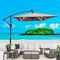Solar Powered Led Patio Umbrella, 8 Ribs