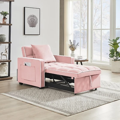Streamdale 3-in-1 Folding Sofa Bed Chair (Pink)