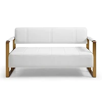 Streamdale 57.9" Width Modern Upholstery Faux Bonded Leather Loveseat Sofa