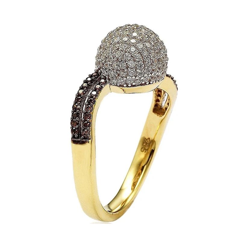 Suzy Levian New York Sterling Silver Cubic Zirconia Pave Ball Ring