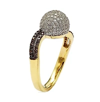 Suzy Levian New York Sterling Silver Cubic Zirconia Pave Ball Ring