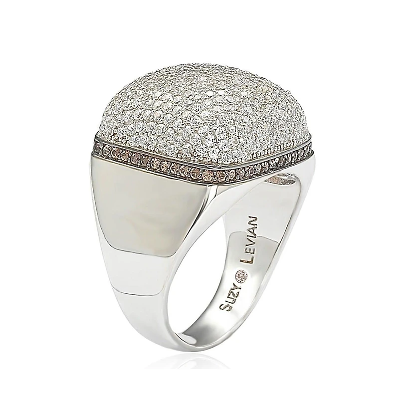 Suzy Levian Sterling Silver Cubic Zirconia Pave Dome Ring