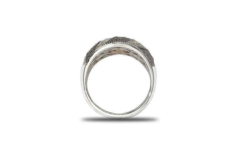 Suzy Levian Sterling Silver Cubic Zirconia Pave Wide Band Ring