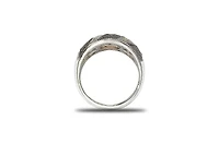 Suzy Levian Sterling Silver Cubic Zirconia Pave Wide Band Ring
