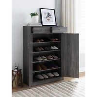 Streamdale Furniture Shoe Cabinet Distressed Grey