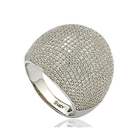 Suzy Levian Sterling Silver Cubic Zirconia Large Pave Dome Ring