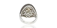 Suzy Levian New York Sterling Silver Cubic Zirconia Pave Double Puff Ring