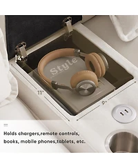 Streamdale Furniture 123" 6-Seat U-Shaped Sofa with Console, Cupholders, Usb Ports