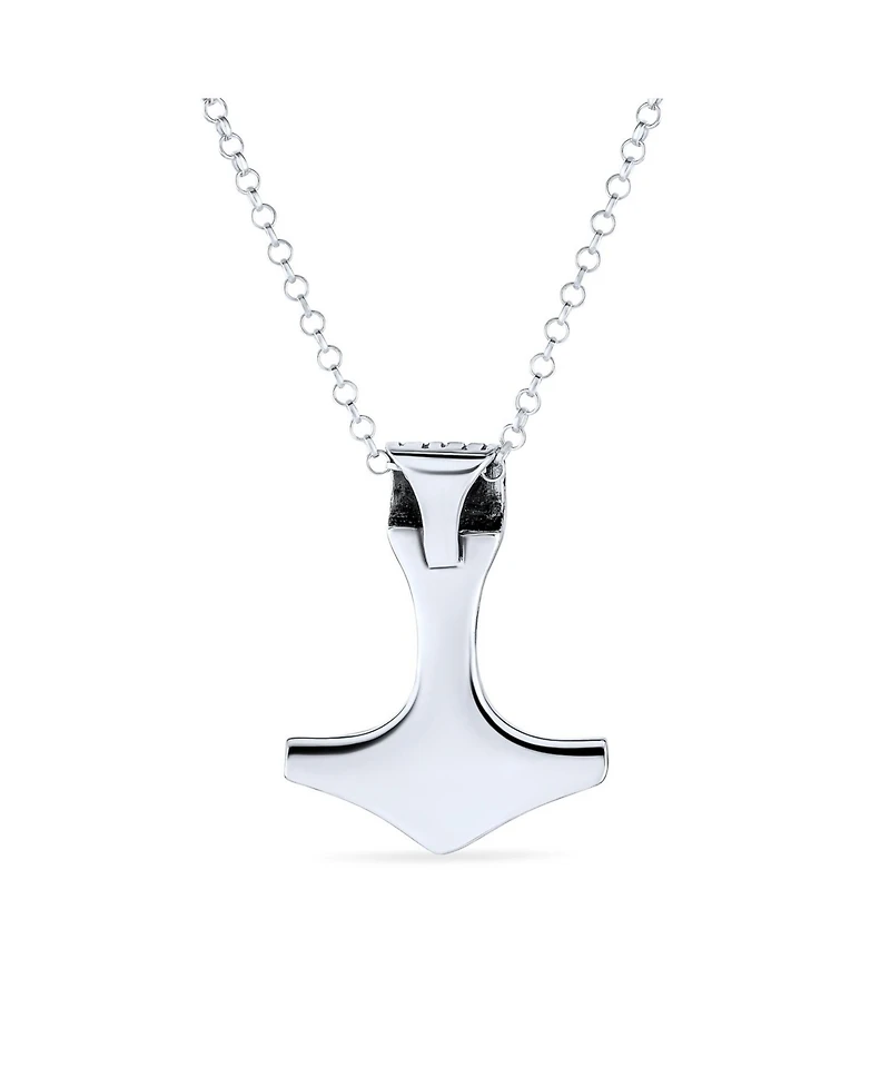 Bling Jewelry Amulet Celtic Knot Hammer Pendant Necklace For Women Oxidized Sterling Silver