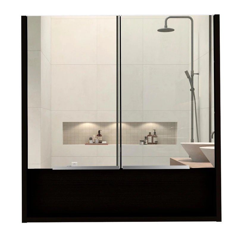 Streamdale Manchester Rectangle Medicine Cabinet With Mirror Wengue