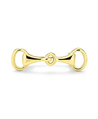 Bling Jewelry Equestrian Gift Double Bit Horse Snaffle Brooche Pin 14K Gold Plated Silver