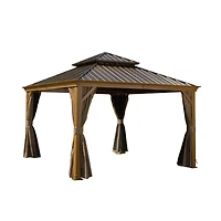 Streamdale 12x12 Hardtop Gazebo with Curtains and Netting