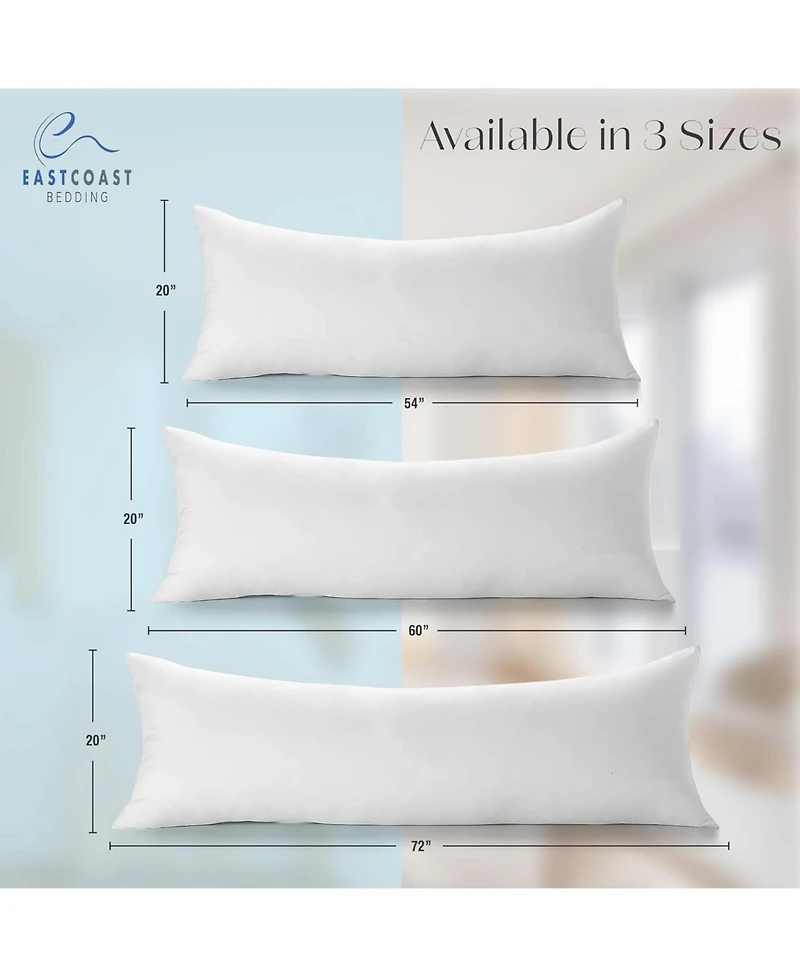 East Coast Bedding Luxury 100% Goose Down Body Pillow 20x72 Inches, Pack of 1