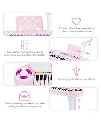 Costway 37-Key Kids Piano Keyboard Playset Electronic Organ Light