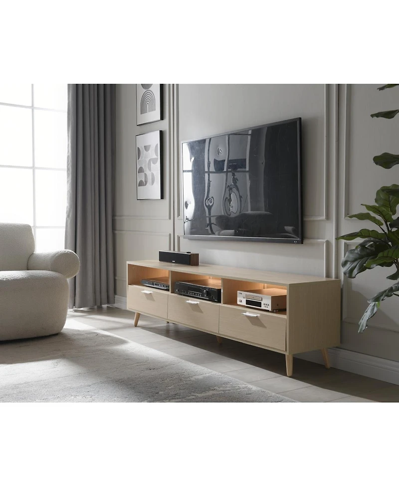 Streamdale Furniture Modern Led Tv Stand with Storage Console