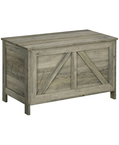 Farmhouse Storage Chest with Safety Hinge, Gray