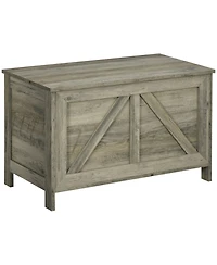 Farmhouse Storage Chest with Safety Hinge, Gray