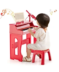 Slickblue 37 Keys Music Piano with Microphone Kids Piano Keyboard with Detachable Music Stand
