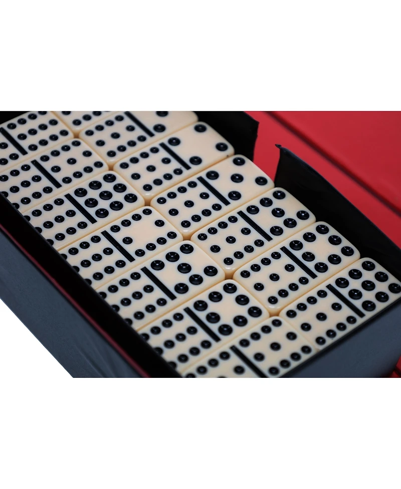 We Games Double Twelve Dominoes - Ivory Colored Tiles, Thick Size