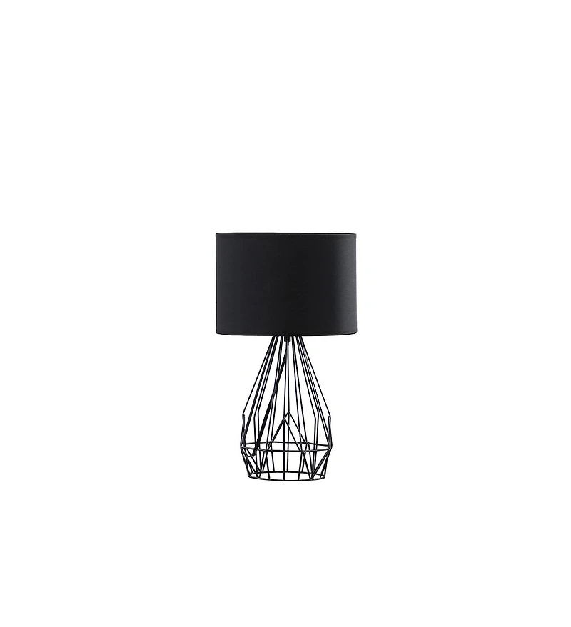 Streamdale 17.5" In Industrial Farm Metal Cage Black Table Lamp