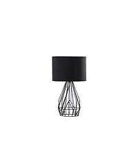 Streamdale 17.5" In Industrial Farm Metal Cage Black Table Lamp
