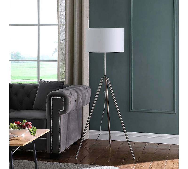 Streamdale Sleek Tripod Floor Lamp (47"-64") in Chrome