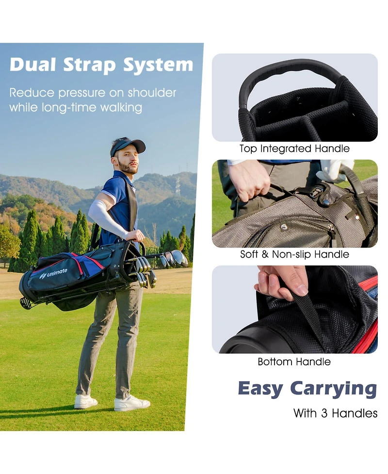 Costway Men's Complete Golf Club Set Package incl 460CC with Rain Hood
