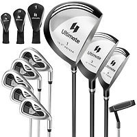 9 Pcs Men's Complete Golf Club Set Right Handed with 460cc Alloy Driver Irons