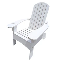 Streamdale Furniture Outdoor Or Indoor Wood Adirondack Chair With An Hole To Hold Umbrella On The Arm, White