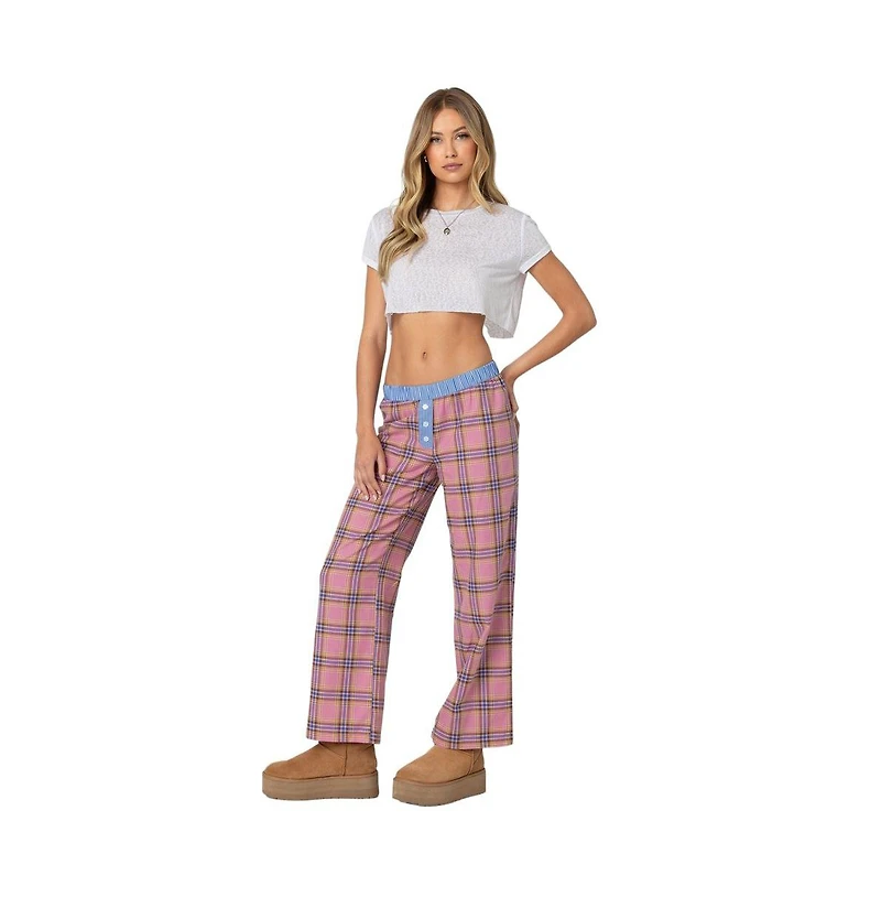 Edikted Women's Plaid & Stripe Pants